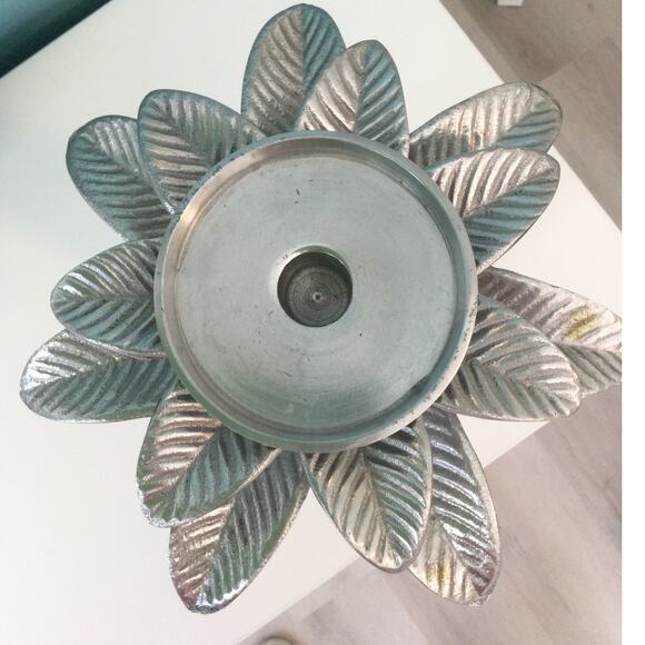 Holland Boone Polished Pewter Palm Tree Candle Holder - Picture 4 of 6